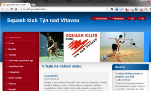 Webové stránky squash na Webnode
