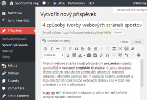 Wordpress redakční systém